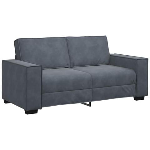 Divano a 2 Posti grigio scuro140 cm in Velluto - Foto 1