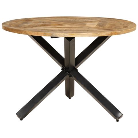 Tavolo Da Pranzo 110x75 Cm In Legno Grezzo Massello Di Mango - Foto 2