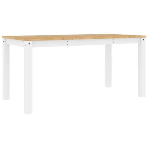 Tavolo Da Pranzo Panama Bianco 160x80x75 Cm Legno Massello Pino - Foto 2