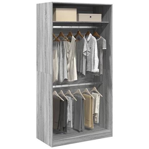 Armadio Grigio Sonoma 100x50x200 Cm In Legno Multistrato - Foto 1