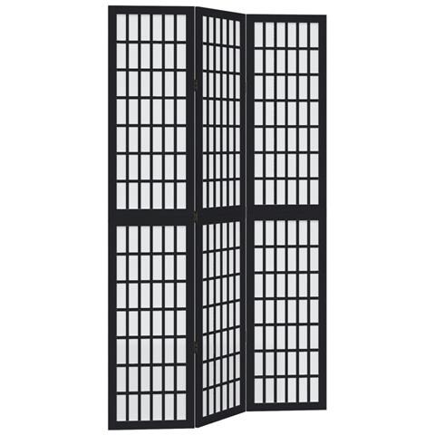 Divisorio Ambienti 3 Pannelli Nero Legno Massello Di Paulownia - Foto 2