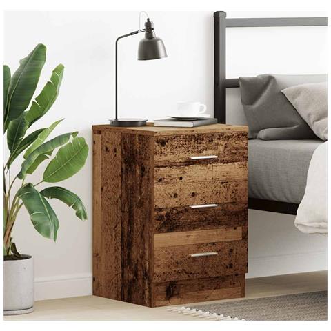 Comodino Legno Antico 38x35x55 Cm In Legno Multistrato - Foto 3