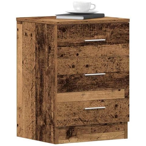Comodino Legno Antico 38x35x55 Cm In Legno Multistrato - Foto 1