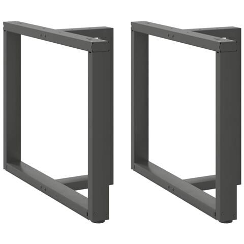 Gambe Tavolo Pranzo A T 2pz Antracite 100x35x(72-73) Cm Acciaio - Foto 1