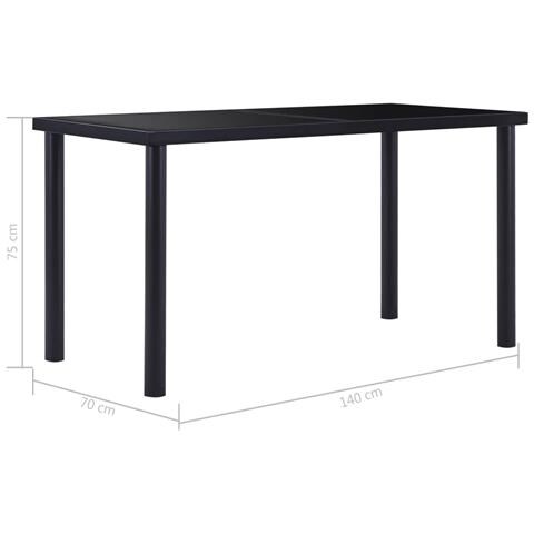 Lusso Casadino -  Tavolo Da Pranzo Nero 140x70x75 Cm In Vetro Temperato - Foto 5