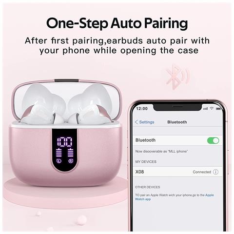 Cuffie Wireless Con Microfono E Controllo Touch Rosa - Foto 6