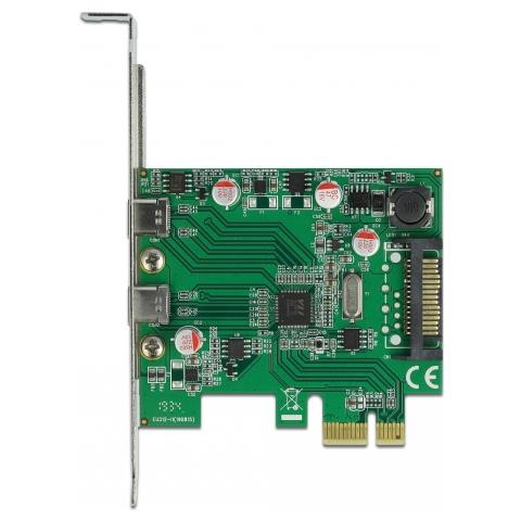 Scheda PCI Express x1 per 2 x USB 5 Gbps USB Type-C femmina esterno - Foto 2