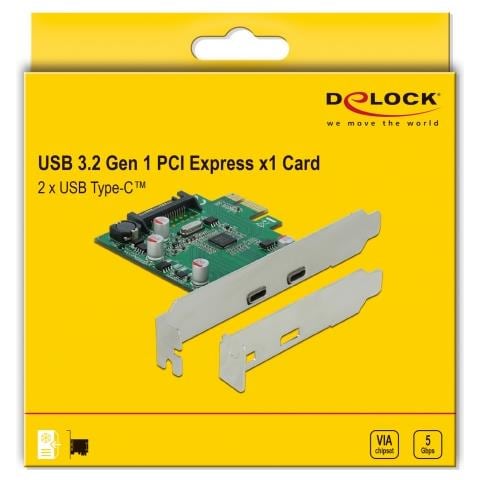 Scheda PCI Express x1 per 2 x USB 5 Gbps USB Type-C femmina esterno - Foto 4