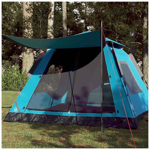 Tenda a Cupola da Campeggio 5 Persone Blu a Rilascio Rapido - Foto 1