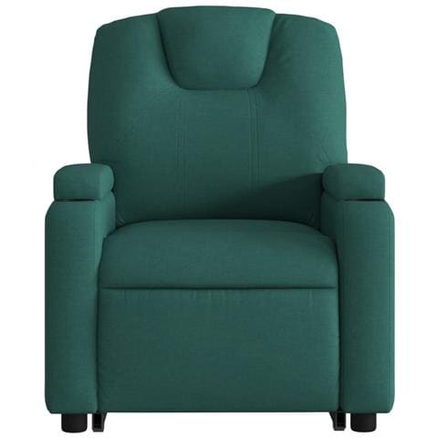 Poltrona Alzapersona Reclinabile Verde Scuro in Tessuto - Foto 9