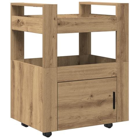 Carrello da Cucina  Rovere Artigianale 60x45x80 cm Legno Ingegnerizzato - Foto 1