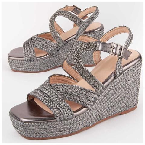 Sandali Con Zeppa Sparta Salia7 Grigi Grigio Materiale Sintetico - Foto 1