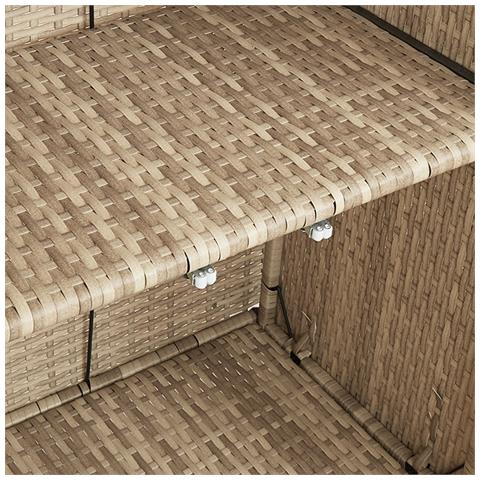 Armadio per stoccaggio  Beige 100x36x102 cm in Rattan - Foto 9