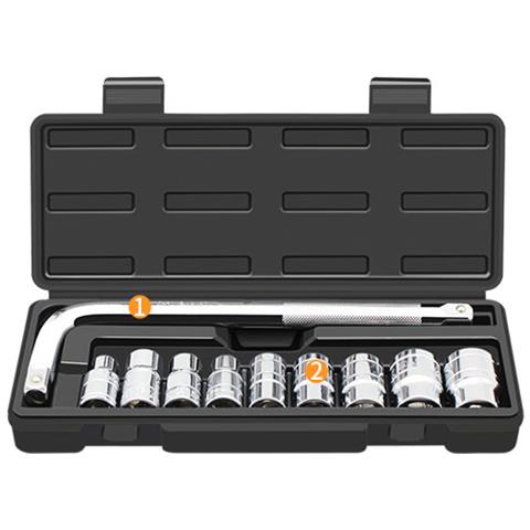 Kit Di Attrezzi Per Riparazione Auto 1/2, Set Di Bussole Grandi, 10 Pezzi - Foto 3