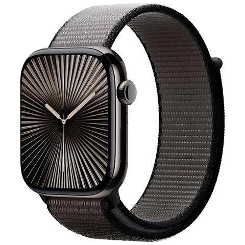 Bracciale Sportivo Per Apple Watch 44 / 45 / 46 / 49mm In Nylon Tessuto Velcro, Grigio Scuro - Foto 1