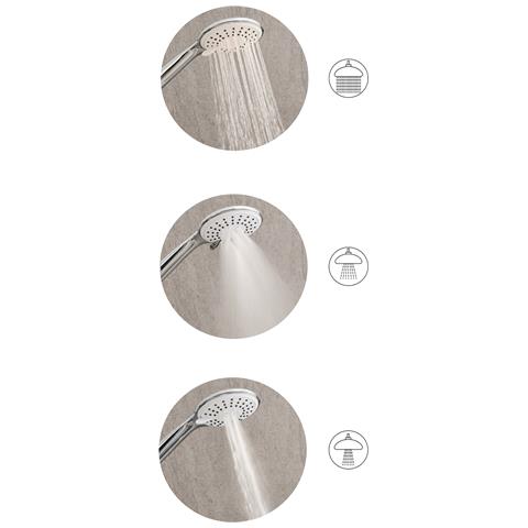 Kit Doccia Con Soffione E Flessibile Tumple 3 Funzioni Argento - Foto 2