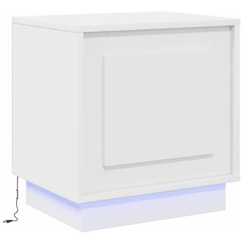 Armadio da Notte con Bianco 44 x 34.5 x 45 cm Legno multistrato - Foto 1