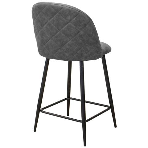 Set Di 4 Sgabelli Alti Denise Sgabi - Grigio - Microfibra - 44x47x101 Cm - Foto 3