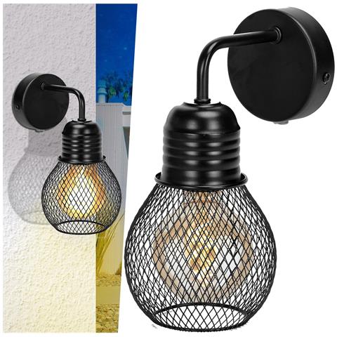 Lampada Da Parete Applique Da Interno E27 Metallo | Design Industriale | Ip20 - Foto 1