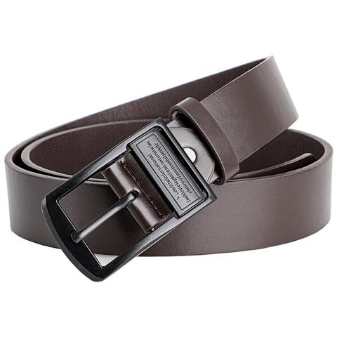 Cintura Da Uomo In Pelle Pu Con Fibbia Ad Ardiglione - Stile Vintage Per Jeans Coffee - Foto 1