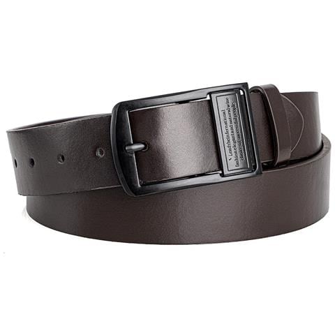 Cintura Da Uomo In Pelle Pu Con Fibbia Ad Ardiglione - Stile Vintage Per Jeans Coffee - Foto 4
