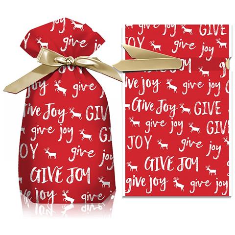 Sacchetti Di Natale Rossi - Sacchetti Regalo Condivisione Gioia 12x17cm (confezione Da 50) Con Coulisse - Foto 2