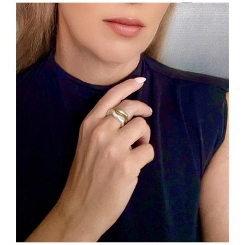 Coppia Di Anelli Acque Miste, Argento 10µ E Placcati Oro - Foto 2