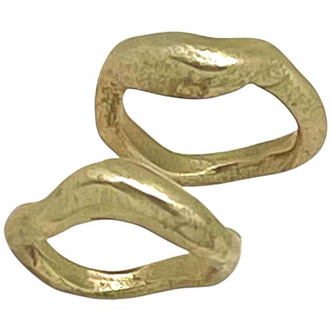 Coppia Di Anelli Acque Miste, Argento 10µ E Placcati Oro - Foto 6