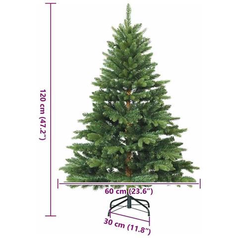 Albero di Natale Artificiale con Rami Pieghevoli Verde 120 cm - Foto 9