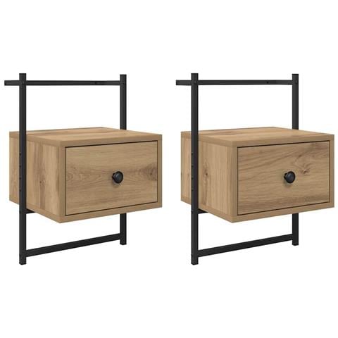 Armadio da Notte 2 pcs Rovere artigianale 35 x 30 x 51 cm - Foto 1