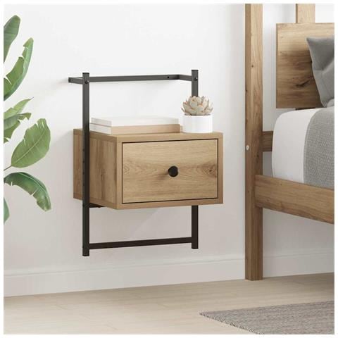 Armadio da Notte 2 pcs Rovere artigianale 35 x 30 x 51 cm - Foto 2