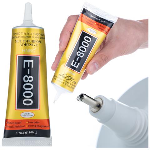 Colla Universale E-8000 110ml - Precisione E Versatilità | Asciugatura Rapida 3-6 Min | Per Ceramica, Plastica, Metallo, Legno, Carta, Gomma, Vetro - Foto 1