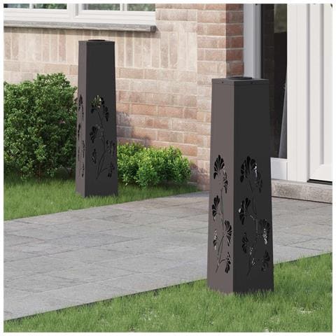 Faro LED solare per sentieri 2 pcs Nero - Foto 2