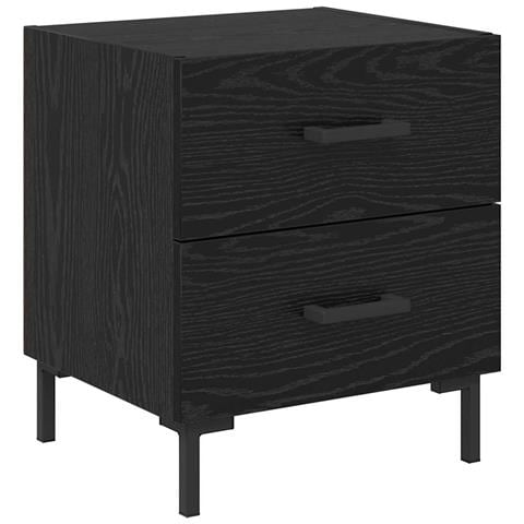 Armadio da Notte con cassetto Rovere Nero 40 x 35 x 47,5 cm - Foto 1