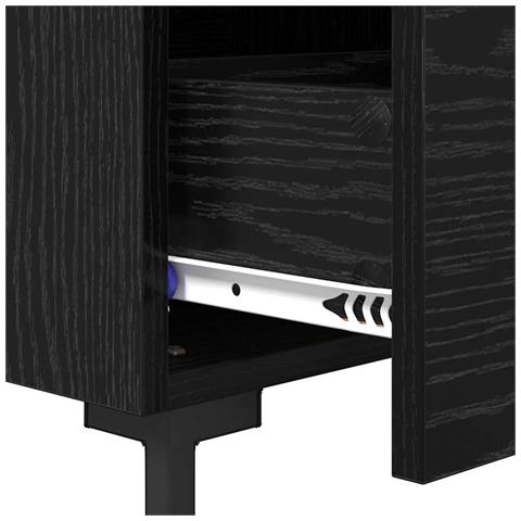Armadio da Notte con cassetto Rovere Nero 40 x 35 x 47,5 cm - Foto 9