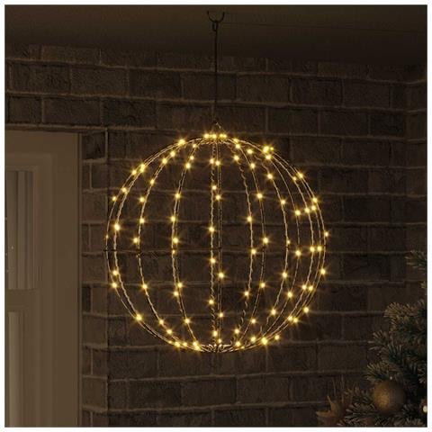 Palla con 160 LED Bianco caldo 50,5 x 50,5 x 52 cm Metallo - Foto 2