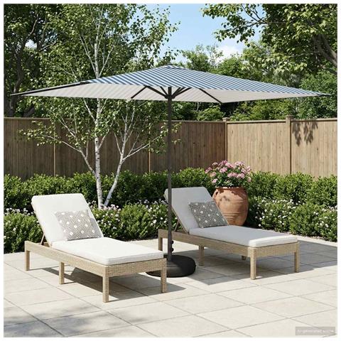 Ombrello da giardino 200 x 300 cm Poliestere Rettangolare - Foto 2