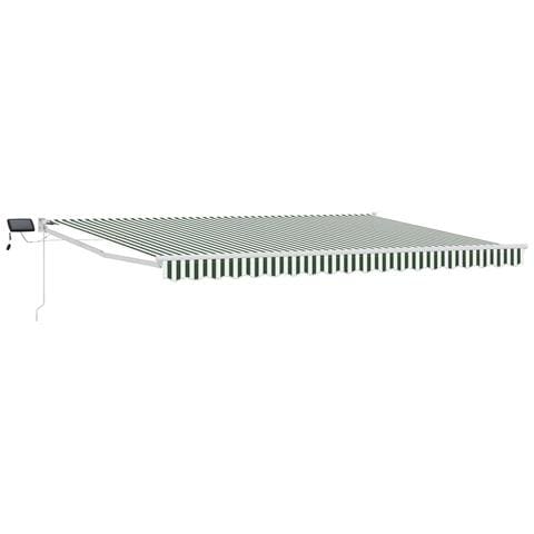 Tenda retrattile manuale con LED Verde e Bianco 4 × 3 m - Foto 1