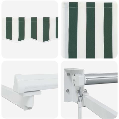 Tenda retrattile manuale con LED Verde e Bianco 4 × 3 m - Foto 9