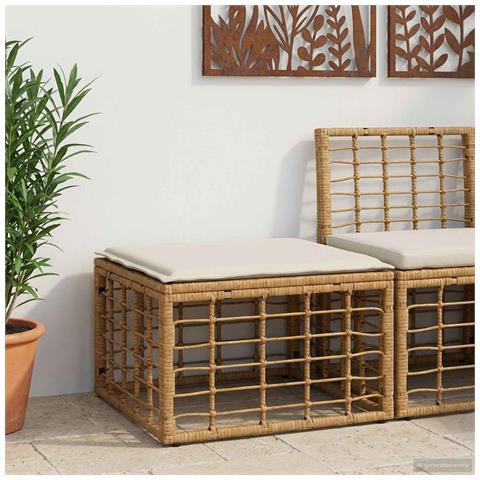 Poggiapiedi da Giardino Naturale polyrattan - Foto 2
