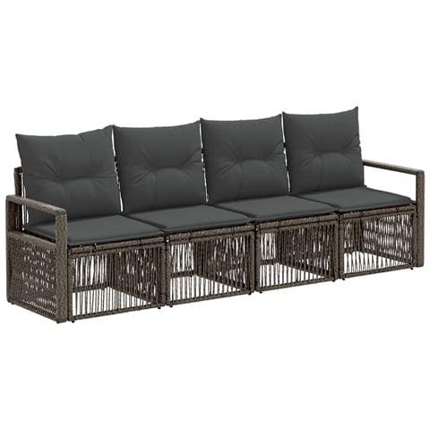 Set Divano da Giardino 4 pcs Grigio polyrattan - Foto 1
