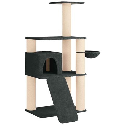 Albero per gatti con pali per graffiare in sisal Grigio Scuro - Foto 1