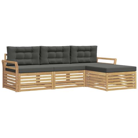 Set di divani da esterno 4 pcs Bianco e Antracite - Foto 1