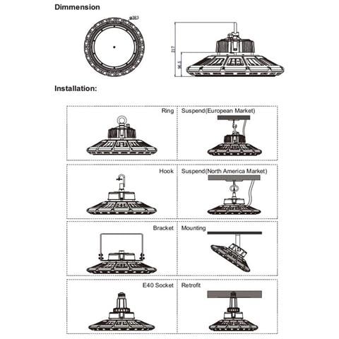 S21-LED-UFO0036 faretto Faretto d'illuminazione da superficie 240 W - Foto 2