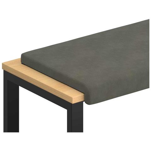 Cuscino per panchina corduroy Grigio Chiaro Profondità 35 cm - Foto 1