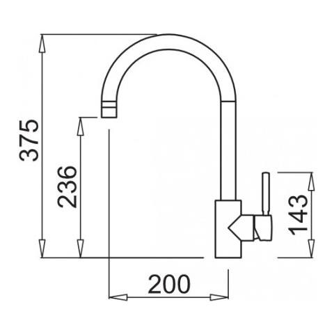 Miscelatore Monocomando con canna girevole Cloud 20x37 cm Metaltek Aluminium 79 - Foto 1