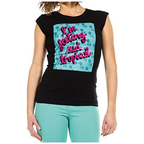 CARRERA JEANS - Carrera T Shirt In Cotone 100% Donna Stampa Su Base Nera S  - ePRICE