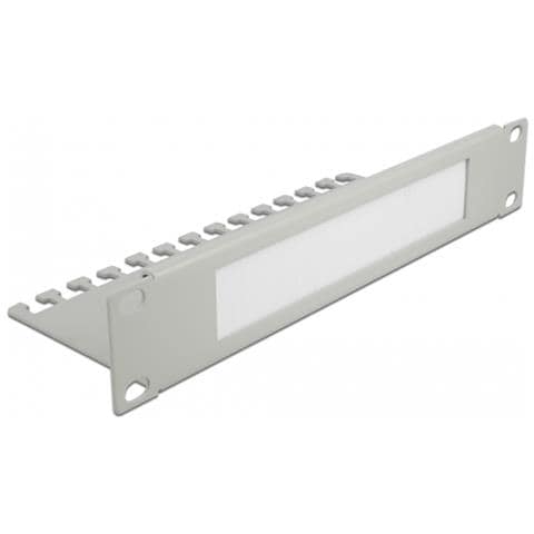 Delock Striscia A Spazzola Per La Gestione Dei Cavi Da 10"" Con Piastra Bloccacavo 1 He Grigia - Foto 1