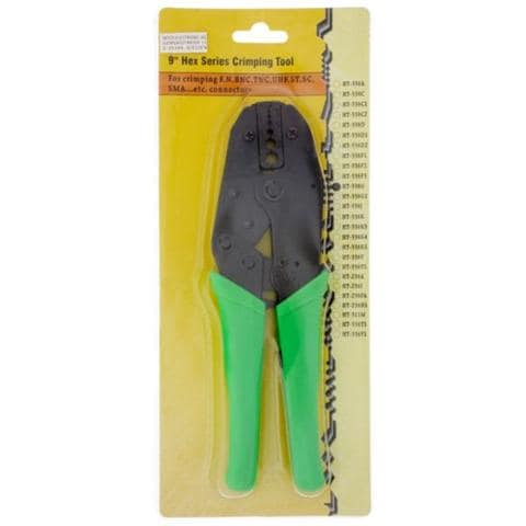 Pinza Crimpatrice per Connettori Coassiali Nera e Verde 29 x 12.2 x 2 cm 40899 - Foto 3