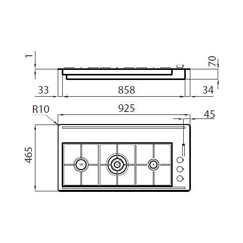 FOSTER Piano Cottura 7285 032 a Gas 3 Fuochi Gas Colore Inox RK9027